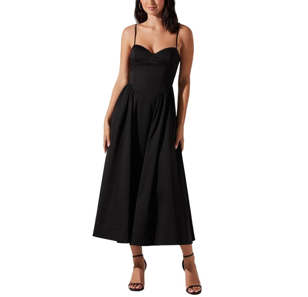 ASTR The Label Bellamy Bustier Midi Dress Black S